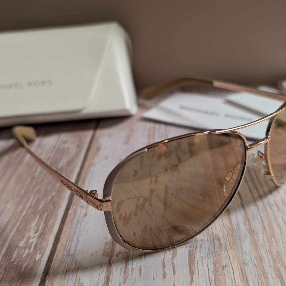 Michael Kors Rose Gold/Taupe Chelsea Aviator Sunglasses